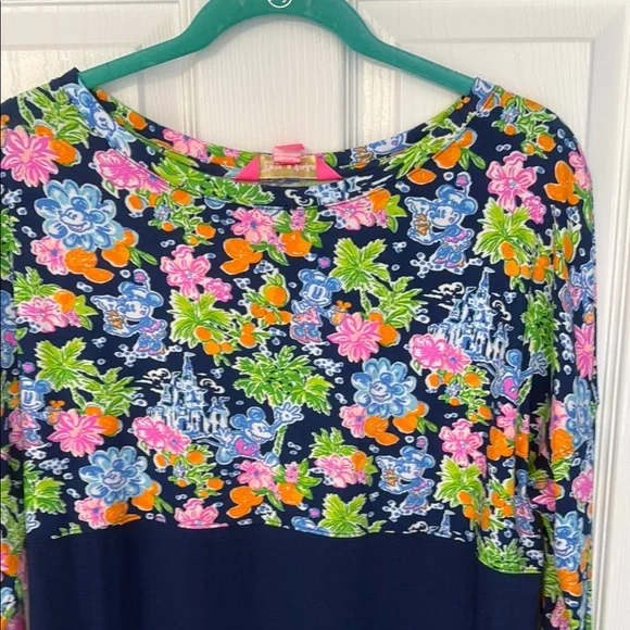 Floral Long Sleeve Top - Navy and Multicolor - Picture 3 of 4